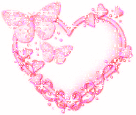 Pink butterfly heart
