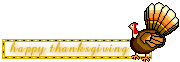 happy thanksgiving, with a turkey fanning its tail
