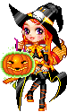 A witch holding a glowing pumpkin
