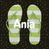 Ania with Green Flip Flop