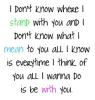 i didn't know where i stand....