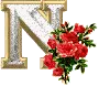 LETTER N WITH ROSES