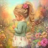 Cute girl smelling a flower