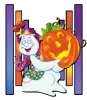 ghost holding a pumpkin