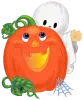 cute ghost and pumpkin