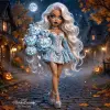 Ice-Blue Halloween Doll