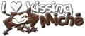 I heart kissing Miché [glitter text]
