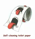Self cleaning toilet paper