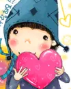 cute kawaii girl in love