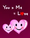 cute kawaii love heart you+me=