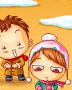 cute kawaii winter lovers