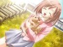 girl with a puppy