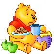 cute kawaii disney winnie pooh eating