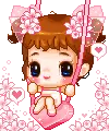 cute kawaii cherry tree flower sayclub girl swinging