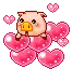 cute kawaii lil pig in love