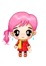 cute kawaii pink haired girl