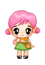 cute kawaii pink haired girl
