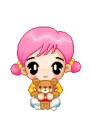 cute kawaii pink haired girl
