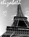 eiffel tower w/ elizabeth written across