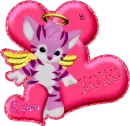 angel kitty with hearts