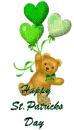 Green Bear with Balloons and Saying