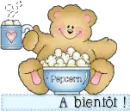 Cute Bear Eating Popcorn