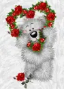 Cute Bear With Roses