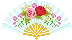 White Fan With Roses