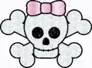 Skull with pink bow