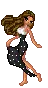 doll in black and white dress