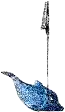 blue dolphin metal clip glittered