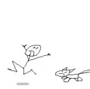 run away from cat!
