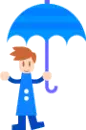 blue boy with umbrella