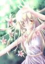 Girl and Pink Flowers