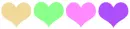 Different colored hearts