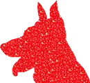 glittery dog