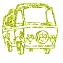 glittery van