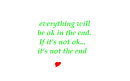 its not the end