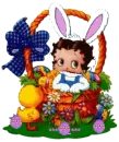Betty Boop in an Easter basket