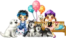 cute couple with their animals
