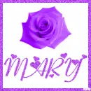 Purple Rose with the name Mary