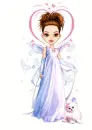 angel with kitten