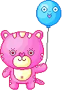 cat with balloon