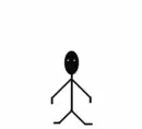 stick figure getting bumped and dancing