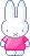 White Rabbit Wearing Pink