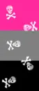 Pink,Grey,Black Skulls