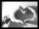 black and white hand heart