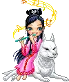 cute girl with white tiger