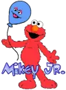 mikey jr, elmo with balloon