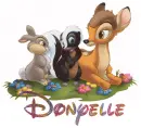 Bambi and Friends with Glitter Name